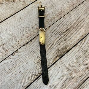Leather bracelet with gold accent